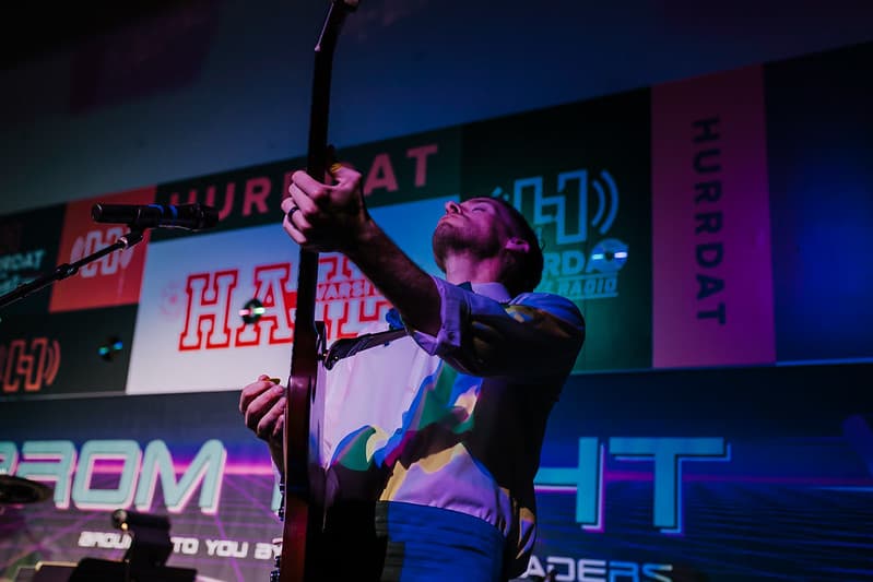 Band delivering a high-energy finale